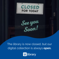 The Library Is Now Closed – Square Graphic